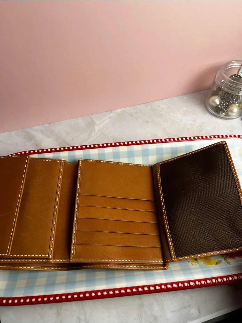 Breitling Card Wallet Trifold - 13 Card Sleeves Authentic Breitling Leather